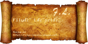 Filyó László névjegykártya